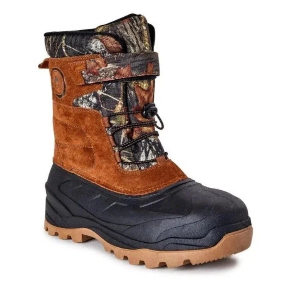 Ozark Trail Snow Boots Men’s Size 9 Waterproof Genuine Suede Mossy Oak Camo